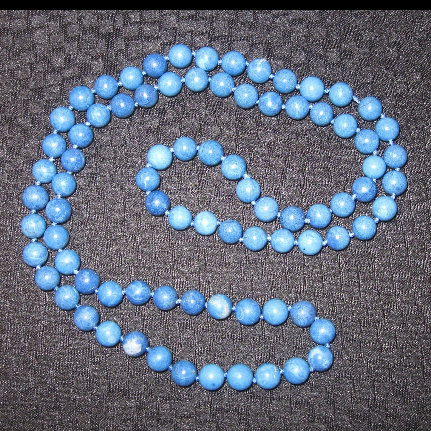 Genuine Howlite Bead Strand dyed blue 76 cm long (30"). 