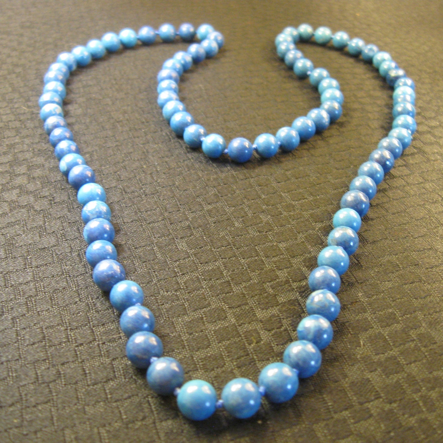 Genuine Howlite Bead Strand dyed blue 76 cm long (30"). 