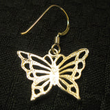 SS Sterling Silver Butterfly Drop Earrings 2 cm wide - NIB