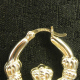 SS Sterling Silver Hoop Earrings Claddagh design 2.5cm - NIB