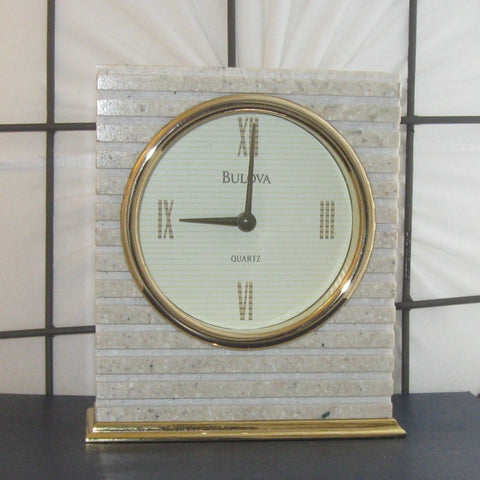 Bulova B7873 Table Mantle Clock Marble NIB